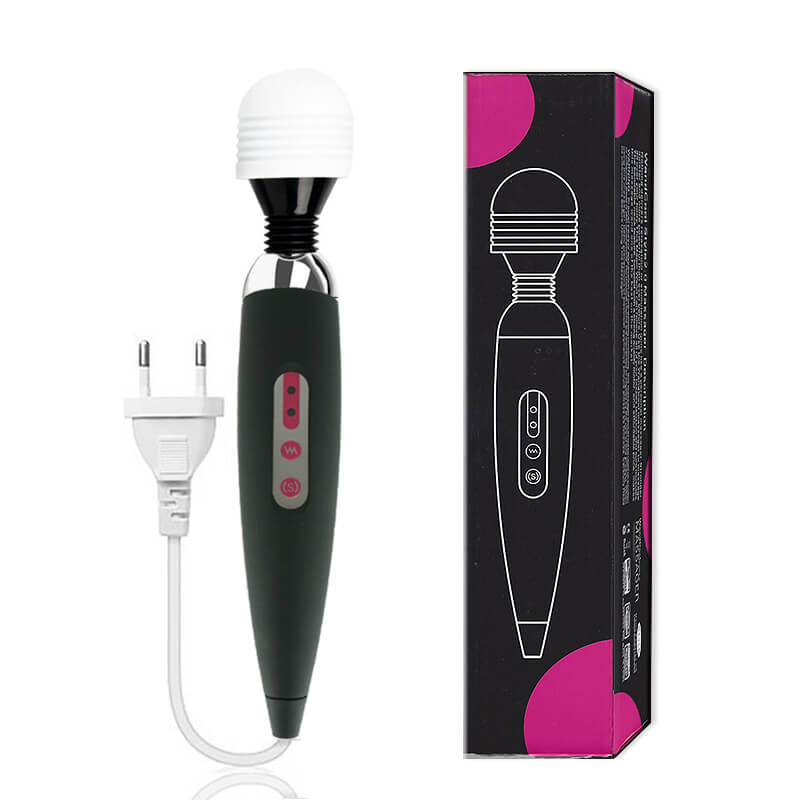 WandCool Massager - Massageador Erótico Elétrico com 12 Níveis de Vibração e 2 Velocidades - 26 x 4,5 cm | Cor: Preto - 1