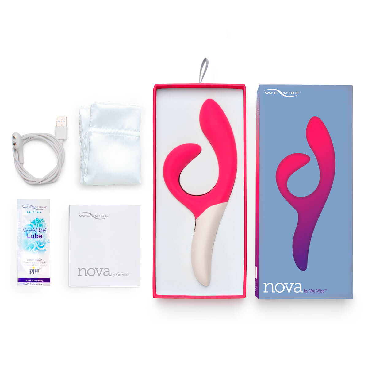 We-Vibe Nova - Vibrador Ponto G Recarregável com 10 Vibrações, Plug Lateral, Aplicativo para Controle de Vibração e Resistente à Água | Cor: Rosa - 2