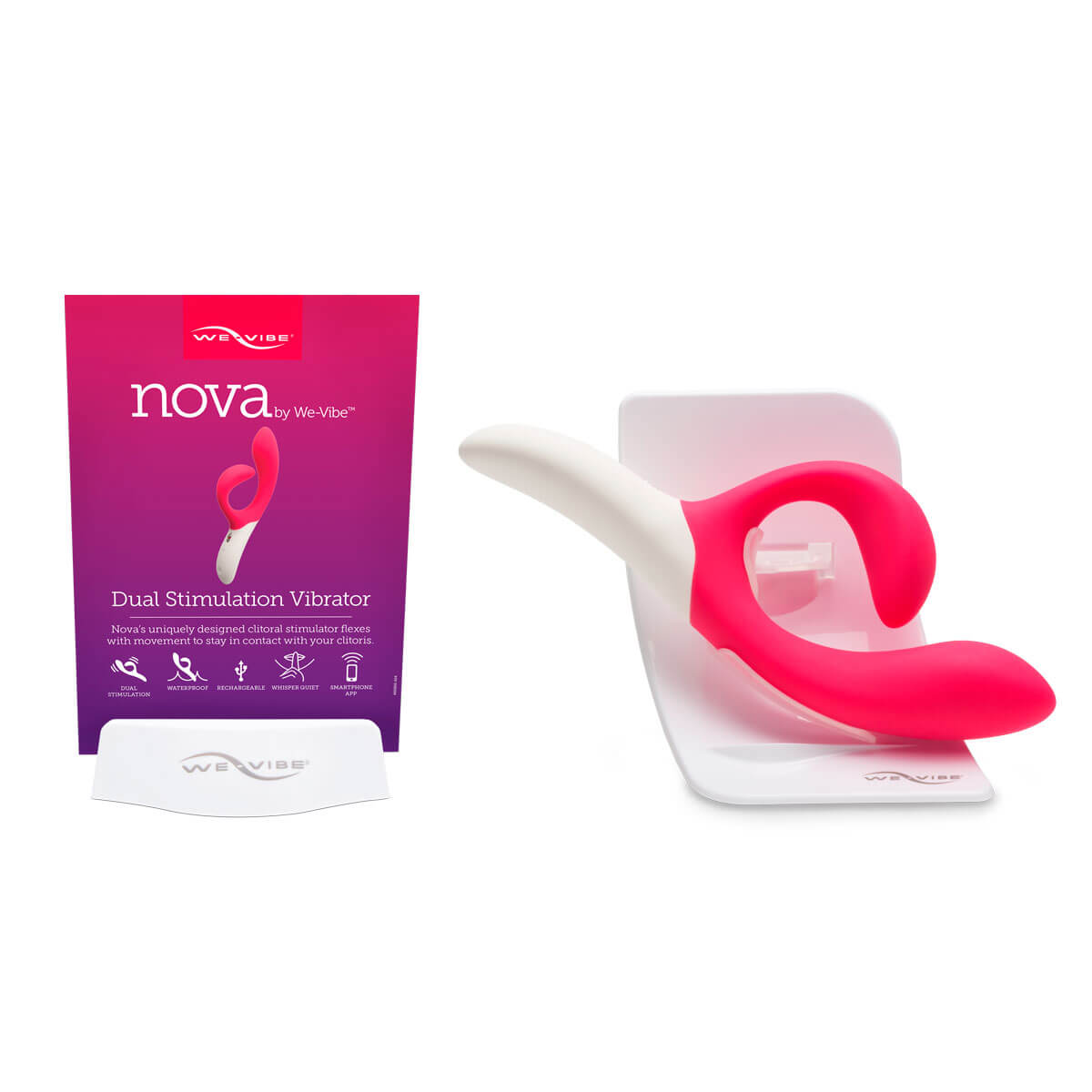 We-Vibe Nova - Vibrador Ponto G Recarregável com 10 Vibrações, Plug Lateral, Aplicativo para Controle de Vibração e Resistente à Água | Cor: Rosa - 3