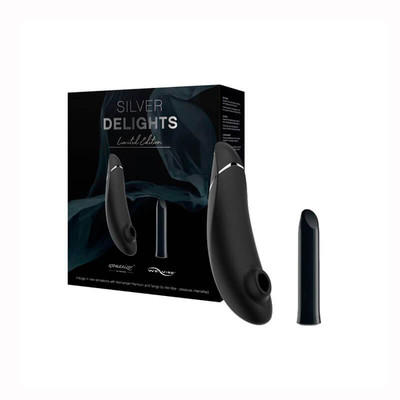 Foto 2 do produto Kit com Mini Vibrador e Estimulador de Clitóris com Tecnologia de Sucção Recarregável - We-Vibe Silver Delights Limited Edition