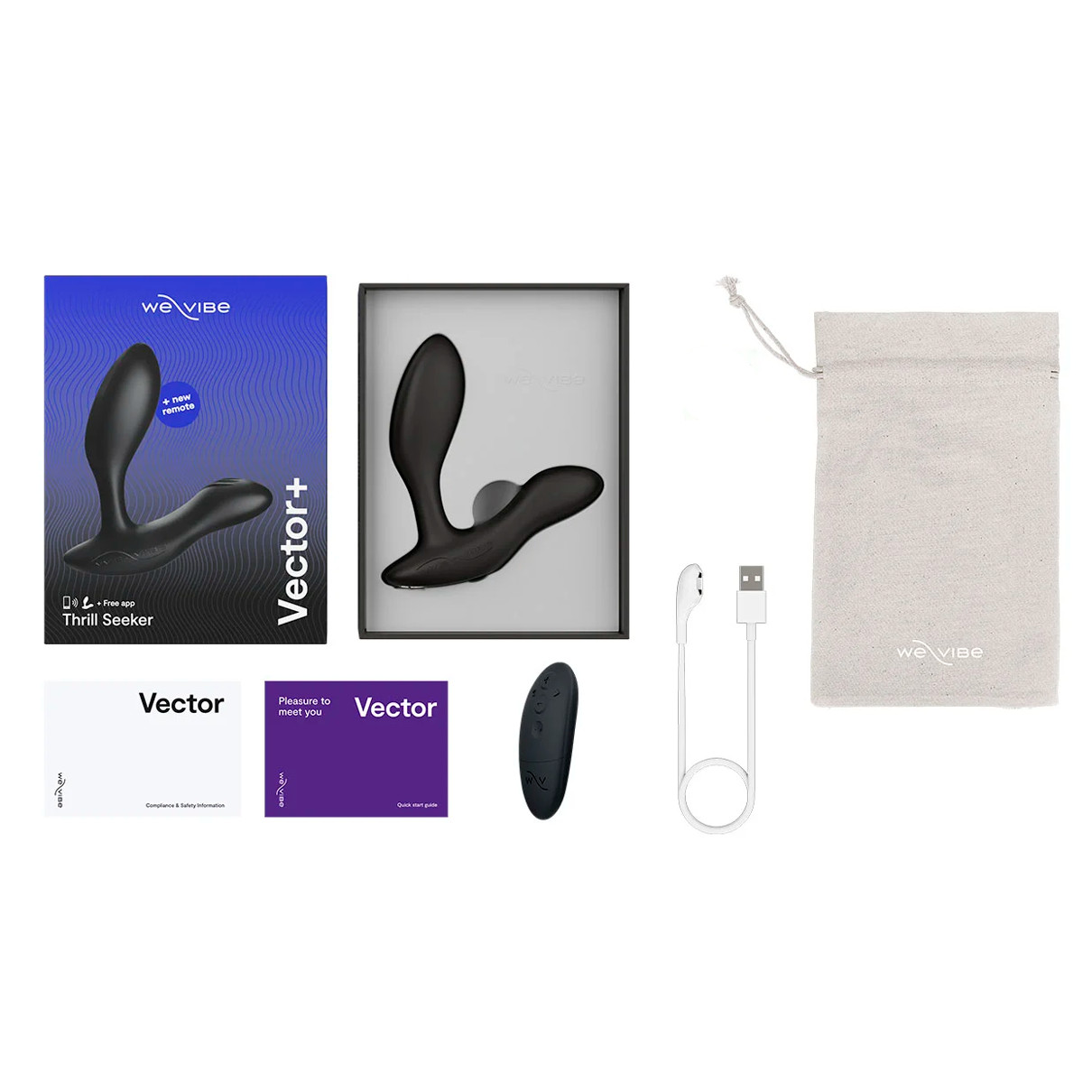 Estimulador de Próstata e Períneo Recarregável em Silicone com 10 Modos de Vibração, Controle sem Fio e Aplicativo - We-Vibe Vector + | 10 x 2,7 cm - 5