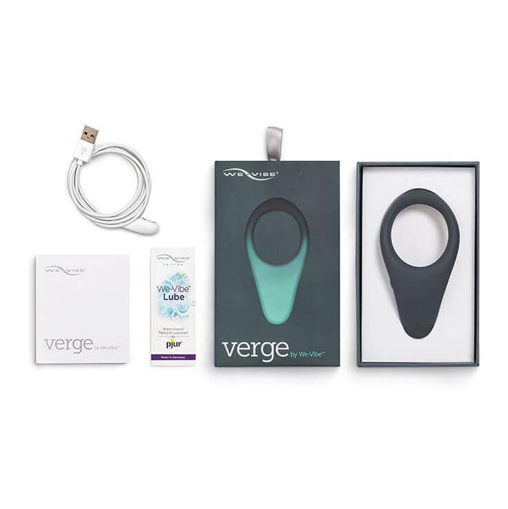 Anel Peniano com Estimulador de Testículos e Períneo, 10 Modos de Vibração e Controle via Aplicativo - We-Vibe Verge | 11,4 x 6 cm - 6