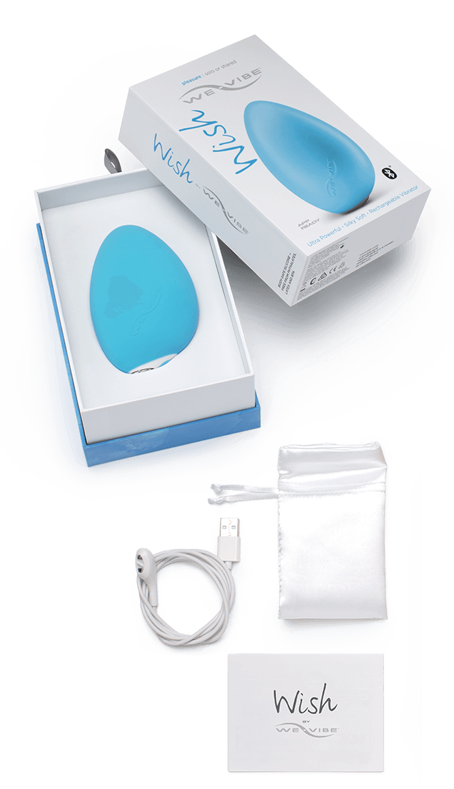 We-Vibe Wish - Massageador Recarregável em Silicone com 10 Modos de Vibração e Resistência à Água - 10,4 x 6,6 cm | Cor: Azul - 7