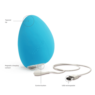 Foto 2 do produto We-Vibe Wish - Massageador Recarregável em Silicone com 10 Modos de Vibração e Resistência à Água - 10,4 x 6,6 cm | Cor: Azul