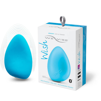We-Vibe Wish - Massageador Recarregável em Silicone com 10 Modos de Vibração e Resistência à Água - 10,4 x 6,6 cm | Cor: Azul