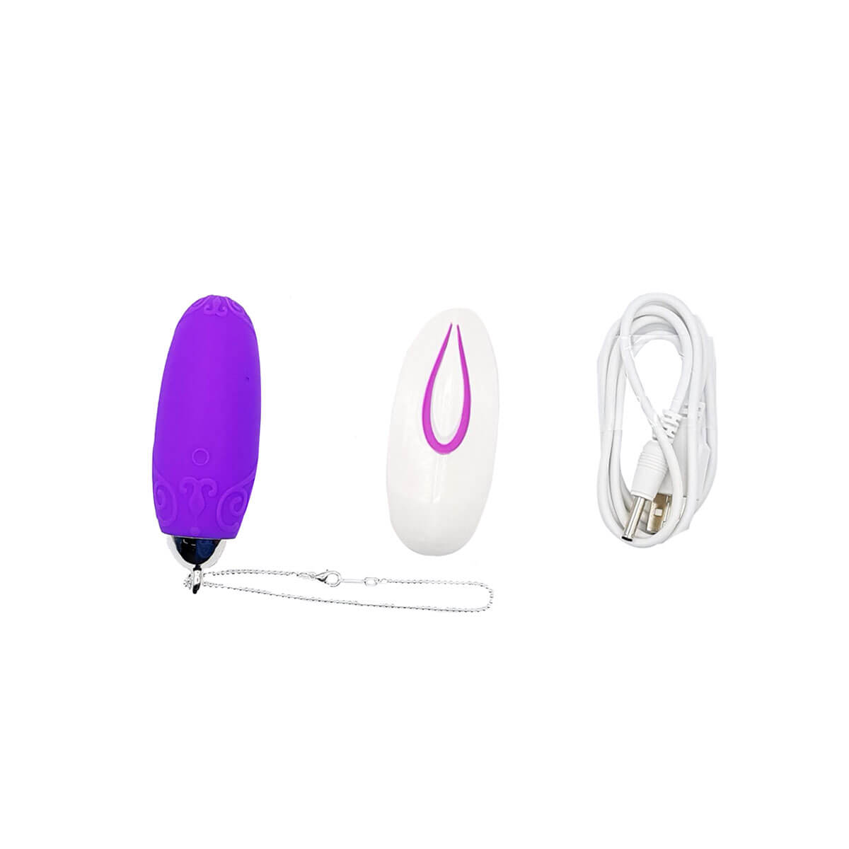 Wireless Egg - Cápsula Vibratória Recarregável com 20 Modos de Vibração e Controle Remoto sem Fio - 8,2 x 3 cm | Cor: Roxo - 3