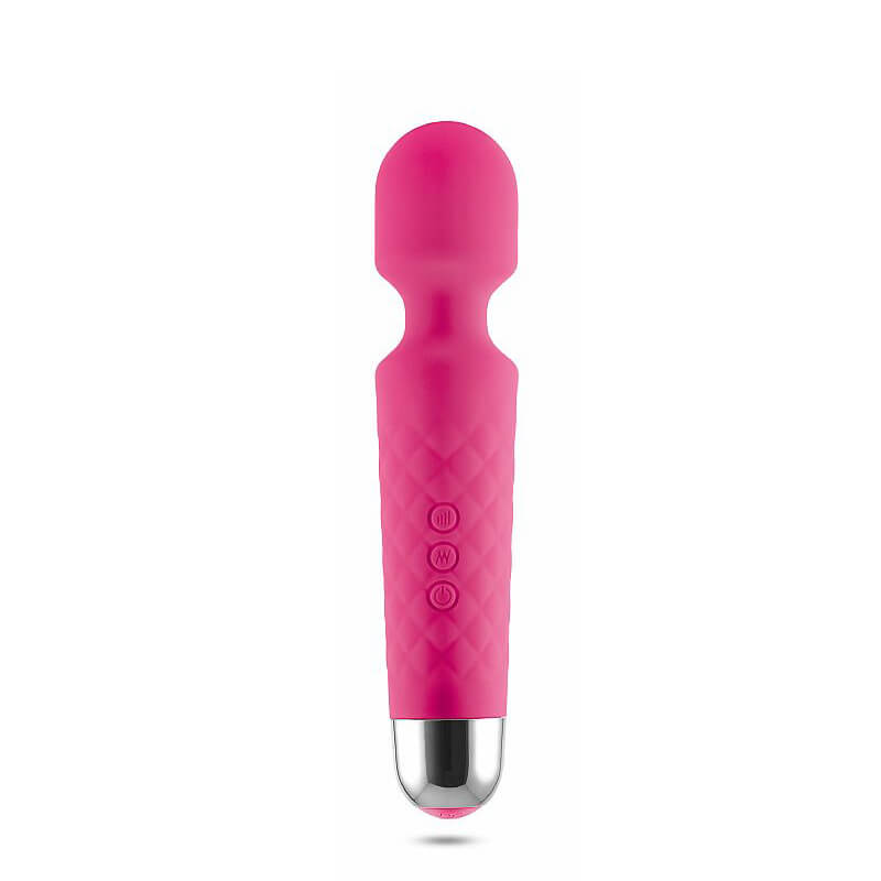 Womanizer Pleasure Wand - Massageador Recarregável com 20 Modos de Vibração e Corpo Texturizado - 19 x 4 cm  | Cor: Rosa - 2