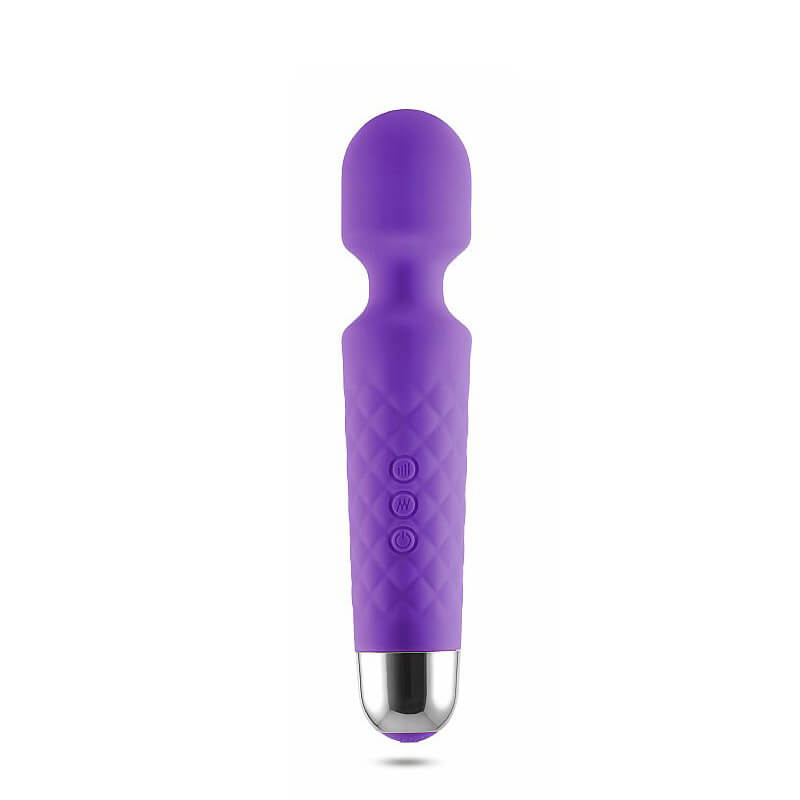 Womanizer Pleasure Wand - Massageador Recarregável com 20 Modos de Vibração e Corpo Texturizado - 19 x 4 cm  | Cor: Roxo - 2