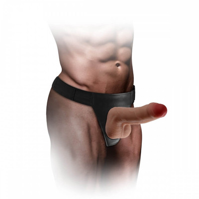 Foto 2 do produto Xman Dildo - Cinta Peniana Ajustável com Prótese, Possui Glande Definida, Vértebra, Veias, Suaves, Escroto e Ventosa - Veste até o M