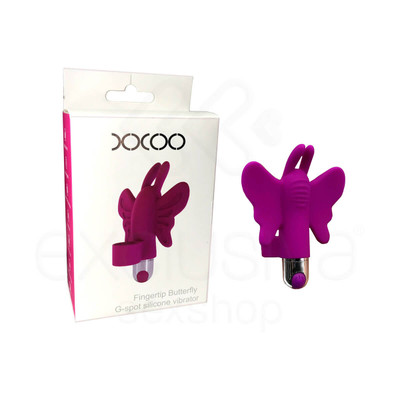 XXOO Fingertip Butterfly - Dedeira Estimuladora de Clitóris com Formato de Borboleta e 10 Modos de Vibração - 11 x 9 cm | Cor: Roxo