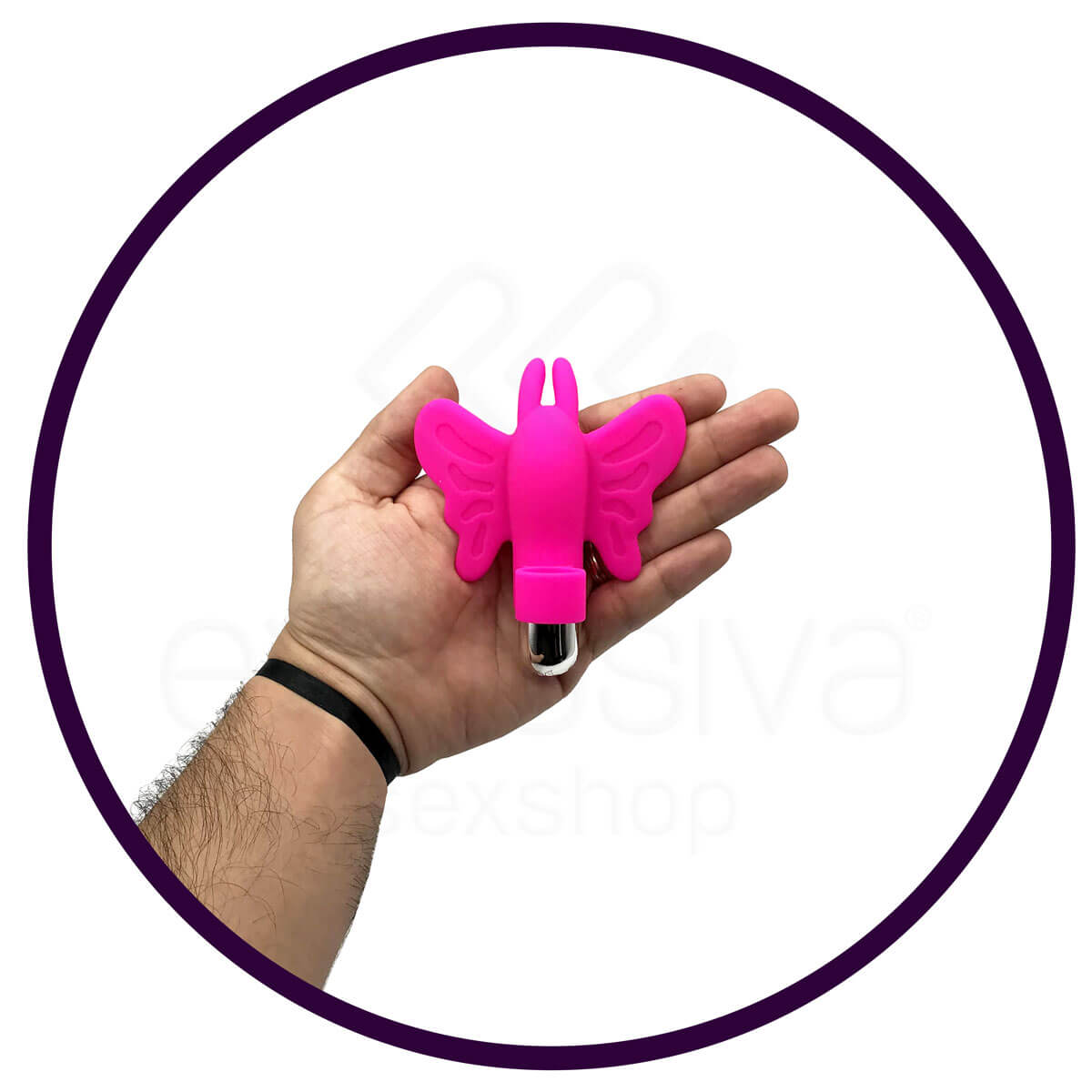 XXOO Fingertip Butterfly - Dedeira Estimuladora de Clitóris com Formato de Borboleta e 10 Modos de Vibração - 11 x 9 cm | Cor: Pink - 3