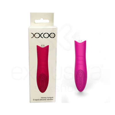 Foto 1 do produto Estimulador de Clitóris em Silicone com Cerdas Massageadoras, Textura Anelar e Vibração Única - XXOO Honey Tongue G-Spot Silicone Vibrator - 10 x 3 cm | Cor: Pink