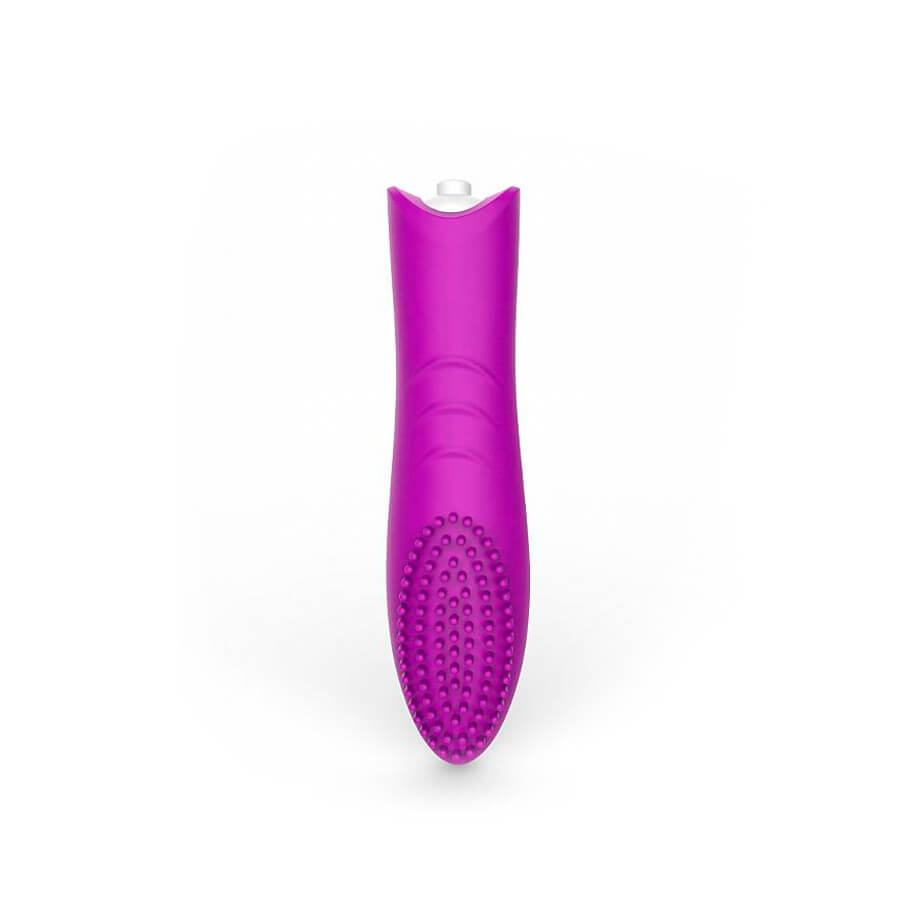 Estimulador de Clitóris em Silicone com Cerdas Massageadoras, Textura Anelar e Vibração Única - XXOO Honey Tongue G-Spot Silicone Vibrator - 10 x 3 cm | Cor: Roxo - 3