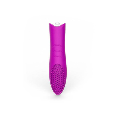 Foto 3 do produto Estimulador de Clitóris em Silicone com Cerdas Massageadoras, Textura Anelar e Vibração Única - XXOO Honey Tongue G-Spot Silicone Vibrator - 10 x 3 cm | Cor: Roxo