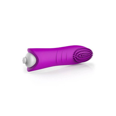 Foto 2 do produto Estimulador de Clitóris em Silicone com Cerdas Massageadoras, Textura Anelar e Vibração Única - XXOO Honey Tongue G-Spot Silicone Vibrator - 10 x 3 cm | Cor: Roxo