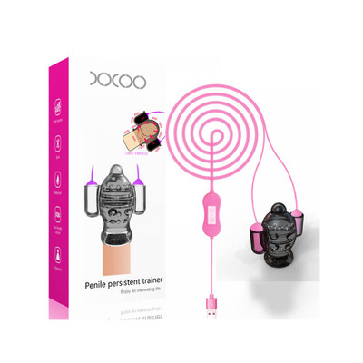 XXOO Penile Persistent Trainer - Capa Estimuladora de Glande Peniana com Cápsula Dupla e 20 Modos de Vibração - 6,9 x 6,7 cm