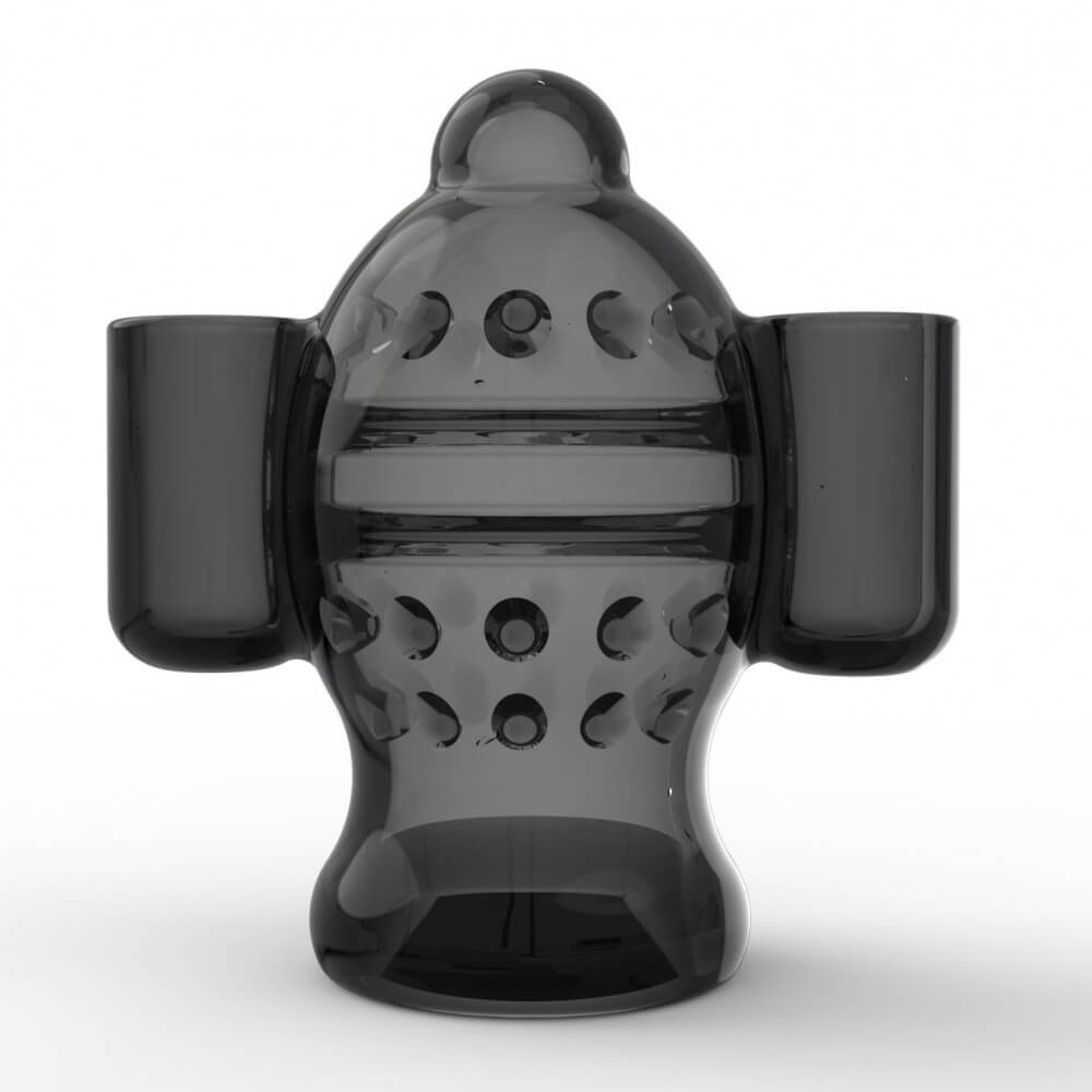 XXOO Penile Persistent Trainer - Capa Estimuladora de Glande Peniana com Cápsula Dupla e 20 Modos de Vibração - 6,9 x 6,7 cm - 3