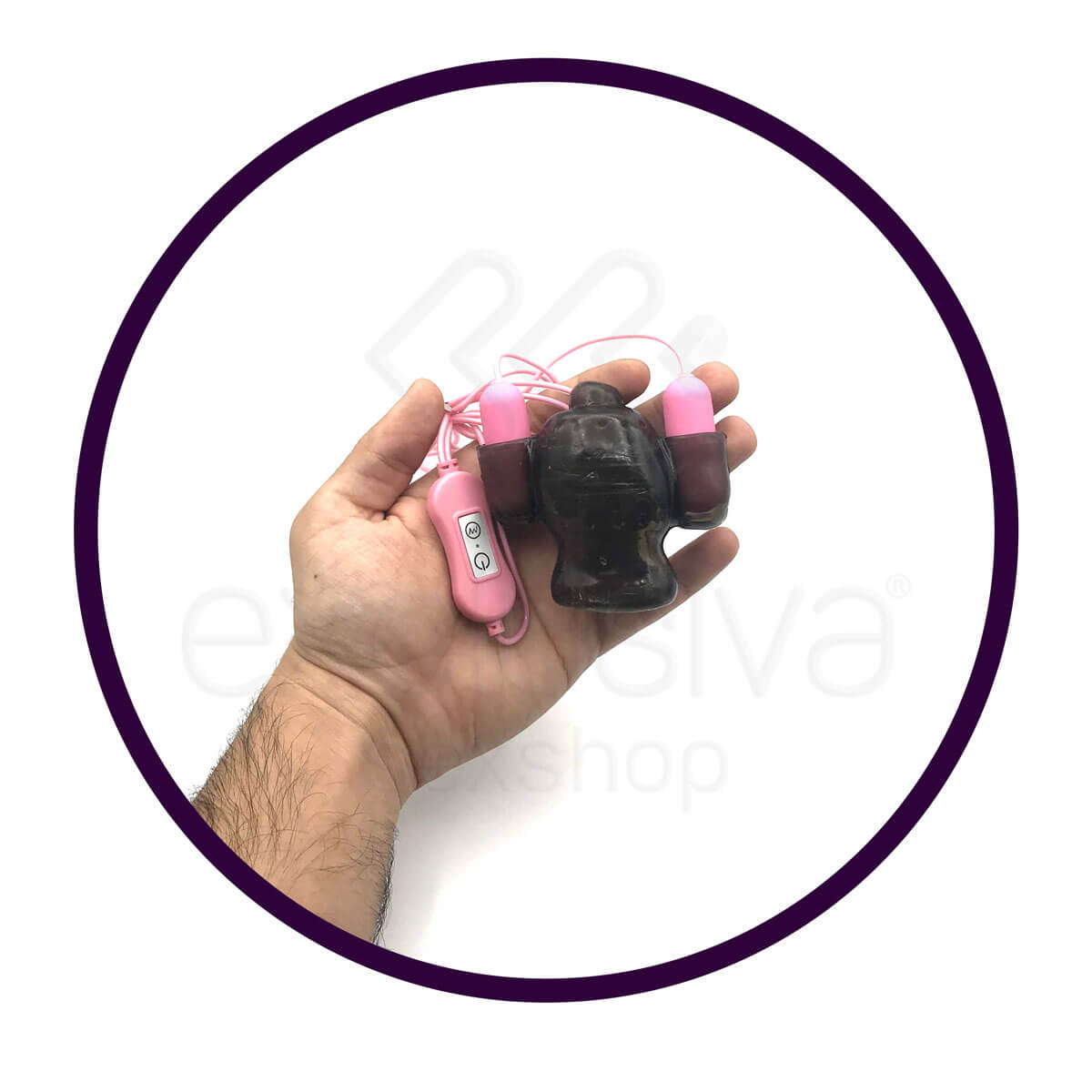 XXOO Penile Persistent Trainer - Capa Estimuladora de Glande Peniana com Cápsula Dupla e 20 Modos de Vibração - 6,9 x 6,7 cm - 5