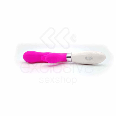 Foto 3 do produto Vibrador Estimulador de Ponto G e Clitóris com Cerdas Massageadoras e 10 Modos de Vibração - XXOO - 9,2 x 3,3 cm | Cor: Rosa
