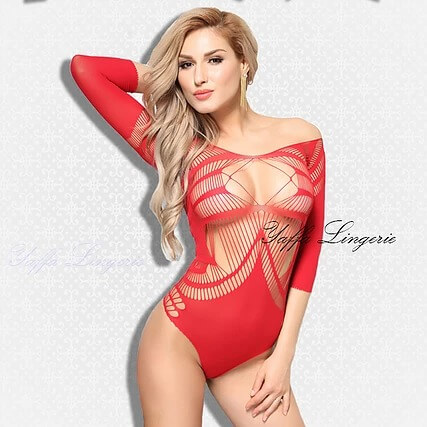 Yaffa Lingerie - Body sem Costura em Microfibra com Aberturas Sensuais e Mangas Cumpridas - Veste do p 36 até o Plus Size 46 - 3