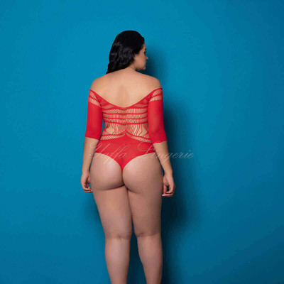 Foto 2 do produto Yaffa Lingerie - Body sem Costura em Microfibra com Aberturas Sensuais e Mangas Cumpridas - Veste do p 36 até o Plus Size 46