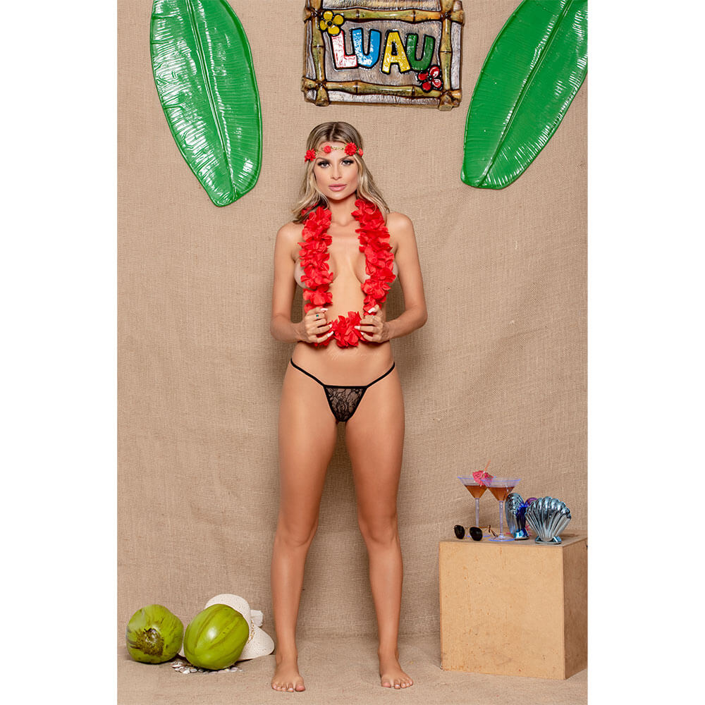 Calcinha Fio Dental em Renda com Detalhe de Pérolas - Yaffa Lingerie | Tamanho Único | Disponível em 8 Cores - 5