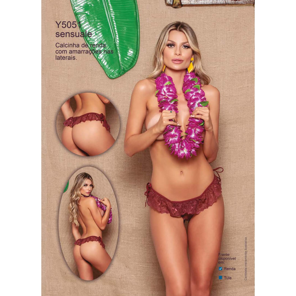 Calcinha de Renda Floral e Babados - Yaffa Lingerie | Tamanho Único | Disponível em 8 Cores - 4