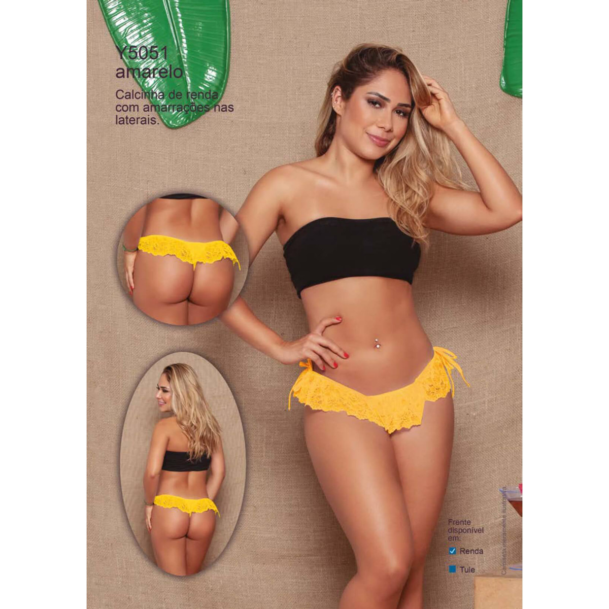 Calcinha de Renda Floral e Babados - Yaffa Lingerie | Tamanho Único | Disponível em 8 Cores - 7