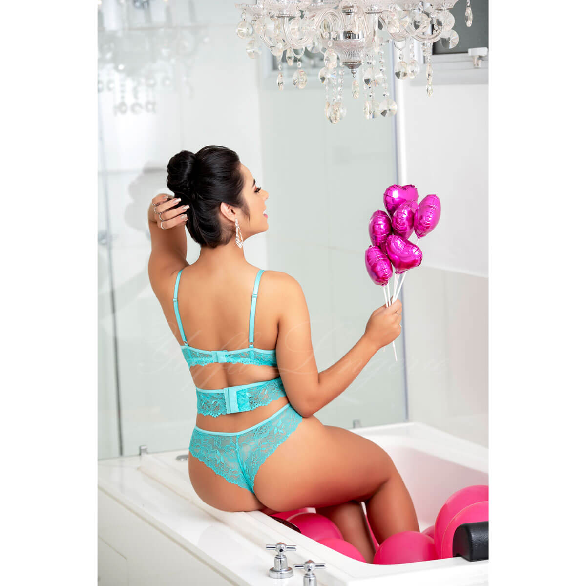 Conjunto Renda com Strappy - Yaffa Lingerie | Disponível em 4 Cores e 4 Tamanhos - 8