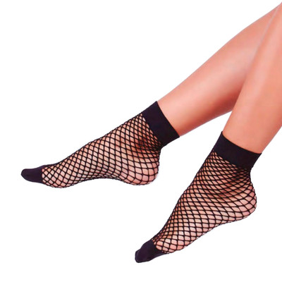 Meia Arrastão com Trama Larga e Cano Médio - Yaffa Lingerie | Tamanho Único