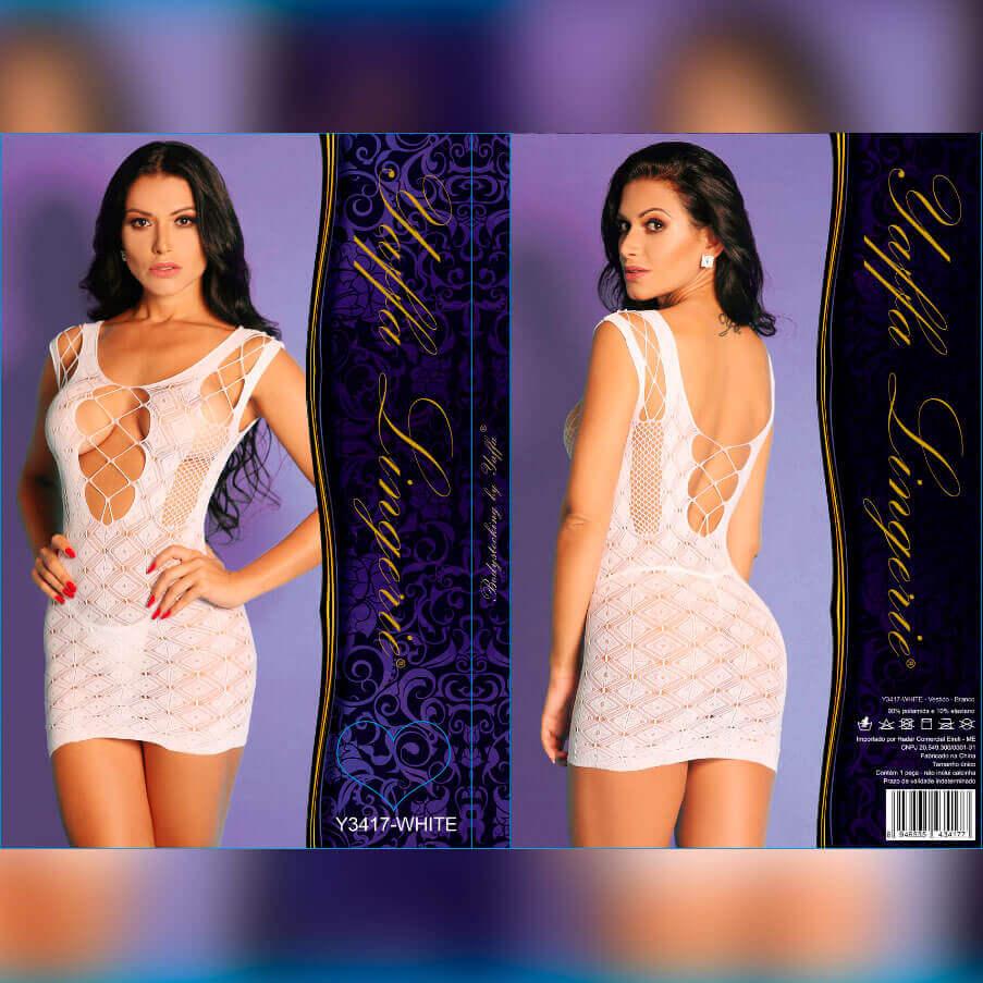 Kingspearl - Mini Vestido com Alças, Decote em "V" e Recortes - Veste do P 36 até o Plus Size 50 | Disponível em 2 Cores - 5