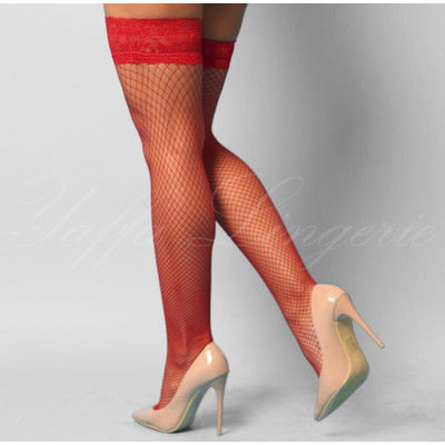 Foto 2 do produto Meia Calça Arrastão 7/8 com Espaço Médio, Detalhes em Renda e Silicone - Yaffa Lingerie Stockings | Disponível em 3 Cores