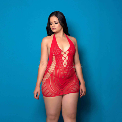 Foto 3 do produto Yaffa Lingerie - Vestido Frente Única em Microfibra com Abertura Frontal e Lateral - Veste do P 36 até o Plus Size 46 | Cor: Vermelho