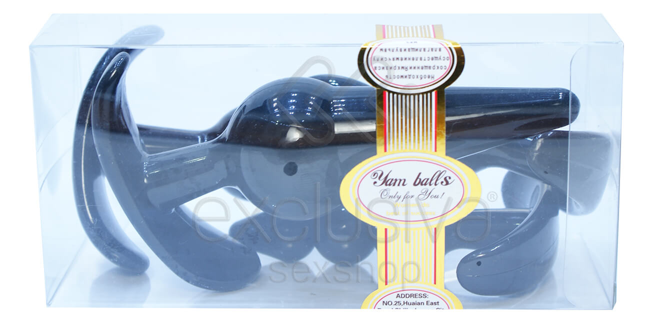 Yam Balls  - Kit com 4 Plugs Anais em Diferentes Formas e Tamanhos | Cor: Preto - 2