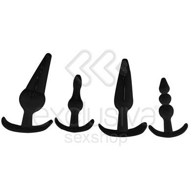 Foto 1 do produto Yam Balls  - Kit com 4 Plugs Anais em Diferentes Formas e Tamanhos | Cor: Preto