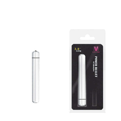 Foto 1 do produto You Vibe Power Bullet - Cápsula Vibratória com 10 Modos de Vibração - 9 x 1,5 cm | Cor: Prata
