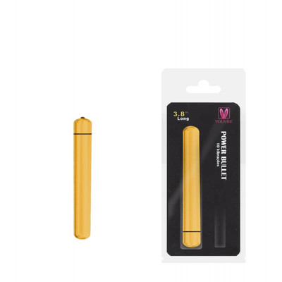 Foto 1 do produto You Vibe Power Bullet - Cápsula Vibratória com 10 Modos de Vibração - 9 x 1,5 cm | Cor: Dourado