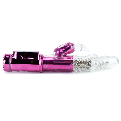Foto 3 do produto Vibrador Rotativo Metalizado com Estimulador Clitoriano e 36 Modos de Vibração - 22,5 x 3,1 cm | YouVibe | Cor: Rosa