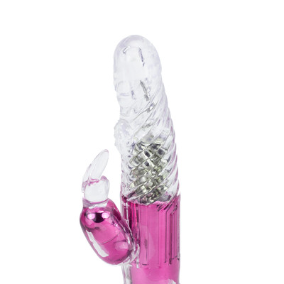 Foto 2 do produto Vibrador Rotativo Metalizado com Estimulador Clitoriano e 36 Modos de Vibração - 22,5 x 3,1 cm | YouVibe | Cor: Rosa