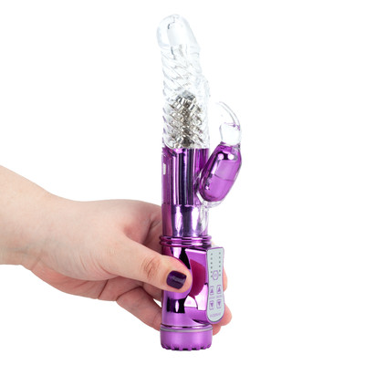 Vibrador Rotativo Recarregável com 36 Modos de Vibração e Estimulador Clitoriano - YouVibe | 11,6 x 3,4 cm | Cor: Roxo