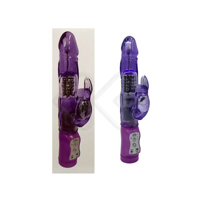 Foto 1 do produto YouVibe - Vibrador de Ponto G com 3 Modos de Rotação e Estimulador de Clitóris no Formato de Coelho com 7 Modos de Vibração - 12,3 x 3 cm | Cor: Roxo