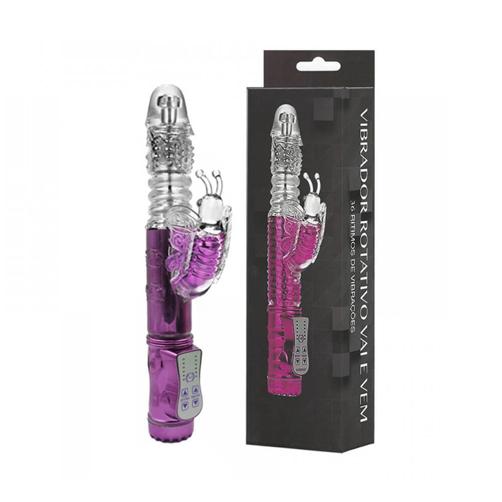 Vibrador Rotativo com Estimulador de Clítoris em Formato de Borboleta, 36 Modos de Vibração e 6 Velocidades - YouVibe | 11,8 x 3,4 cm | Disponível em 3 Cores - 4