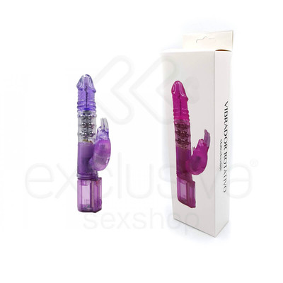 Foto 1 do produto Vibrador Rotativo Estimulador de Ponto G e de Clítoris com Vibração Multivelocidade e Nódulos Rotativos - Youvibe - 25,5 x 3,7 cm | Cor: Roxo