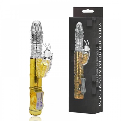 Vibrador Rotativo Recarregável com Estimulador de Clítoris Borboleta, 36 Modos de Vibração e 6 Modos de Velocidade - Youvibe | 11,8 x 3,4 cm | Disponível em 3 Cores