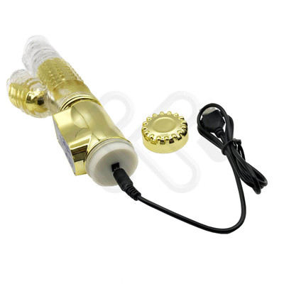 Foto 4 do produto Vibrador Rotativo Recarregável com Estimulador de Clítoris Borboleta, 36 Modos de Vibração e 6 Modos de Velocidade - Youvibe | 11,8 x 3,4 cm | Cor: Dourado
