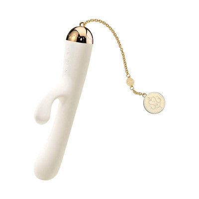 Foto 2 do produto Vibrador Estimulador de Ponto G e Clítoris Recarregável com 8 Modos de Vibração, Pingente em Ouro 18K e Aplicativo - ZALO Lolita Ichigo - 18,3 x 3 cm | Cor: Branco