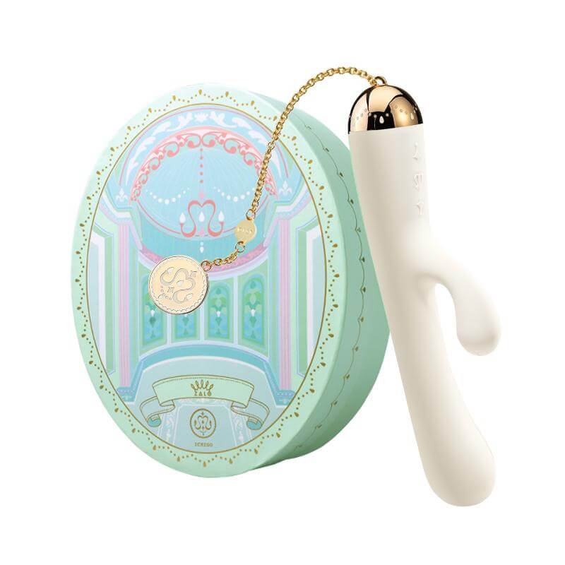 Vibrador Estimulador de Ponto G e Clítoris Recarregável com 8 Modos de Vibração, Pingente em Ouro 18K e Aplicativo - ZALO Lolita Ichigo - 18,3 x 3 cm | Cor: Branco - 1