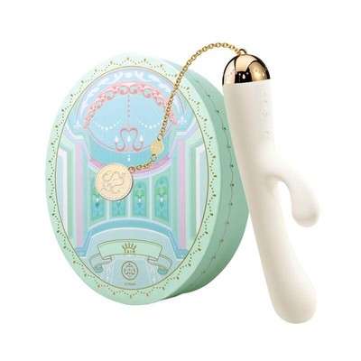 Foto 1 do produto Vibrador Estimulador de Ponto G e Clítoris Recarregável com 8 Modos de Vibração, Pingente em Ouro 18K e Aplicativo - ZALO Lolita Ichigo - 18,3 x 3 cm | Cor: Branco
