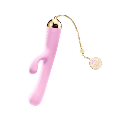Vibrador Estimulador de Ponto G e Clítoris Recarregável com 8 Modos de Vibrações, Pingente em Ouro 18K e Aplicativo - ZALO Lolita Ichigo - 18,3 x 3 cm | Cor: Violeta