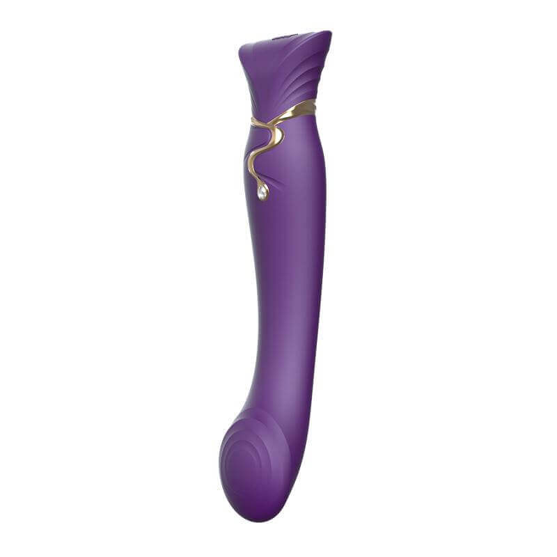 Vibrador Estimulador de Ponto G Recarregável com 8 Modos de Vibração, Auto Aquecimento, Swarovski e Resistência à Água - Zalo Queen PulseWave | Cor: Roxo - 2
